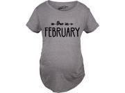Maternity Due In February Pregnancy Announcement Baby Bump T shirt Grey XL