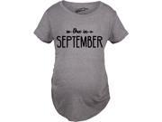 Maternity Due In September Pregnancy Announcement Baby Bump T shirt Grey S