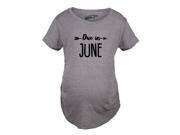 Maternity Due In June Pregnancy Announcement Baby Bump T shirt Grey L