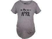 Maternity Due In April Pregnancy Announcement Baby Bump T shirt Grey XL