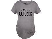 Maternity Due In October Pregnancy Announcement Baby Bump T shirt Grey XXL