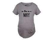 Maternity Due In May Pregnancy Announcement Baby Bump T shirt Grey S