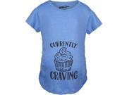 Maternity Currently Craving Cupcakes Funny Pregnancy Announcement T shirt Light Blue L