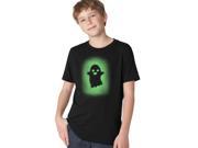 Youth Glowing Ghost Glow In The Dark Cool Halloween T shirt XL