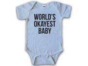 Infant and Toddler s World s Okayest Baby One Piece Romper Funny Creeper blue 12 18 Months