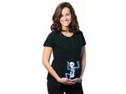 Women s Rockstar Skeleton Maternity T Shirt funny pregnancy tee L