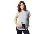 Womens Let Meow T Maternity T Shirt Funny Cat Pregnancy Tee M
