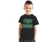 Youth Candy or Brains Funny Zombie Halloween T shirt S