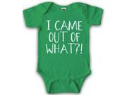 I Came Out Of What?! Creeper Funny Romper Body Suit For Infants 12 18 Months