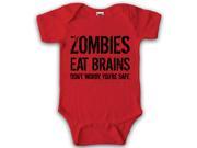 Baby Bodysuit Zombies Eat Brains Youre Safe Halloween Creeper for Infants 6 12 Months