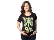 Maternity Glowing Skeleton T Shirt Funny Baby Halloween Pregnancy Tee L