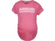 Maternity My Husbands Wife Is Awesome Funny Pregnancy Baby Marriage T shirt Pink L