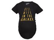 Maternity Best Wife In The Galaxy Funny Pregnancy Marriage Baby Bump T shirt Black XL