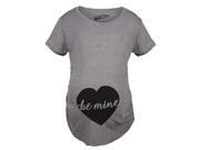 Maternity Be Mine Script Heart Valentines Day Pregnancy Announcement T shirt Grey XL