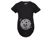 Maternity Disco Ball Funny Shimmer Pregnancy Announcement Baby Bump T shirt Black S