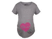 Maternity Kiss Me Script Heart Valentines Day Pregnancy Announcement T shirt Grey XL