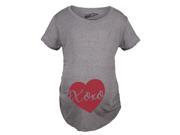 Maternity Xoxo Script Heart Valentines Day Pregnancy Announcement T shirt Grey M