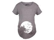 Maternity Bats Over Moon Spooky Halloween Haunted House Pregnancy T shirt Grey XL