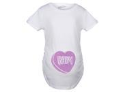 Maternity Baby Candy Heart Funny Valentines Day Pregnancy Announcement T shirt White M