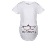 Maternity My Valentine Hearts and Arrows Valentines Day Pregnancy T shirt White S