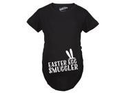 Maternity Easter Egg Smuggler Bunny Ears Spring Pregnancy Announcement T shirt Black XL