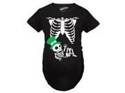 Maternity St. Patrick s Day Baby Skeleton Funny Pregnancy Announcement T shirt Black S