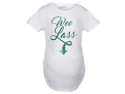 Maternity Wee Lass Cute Funny Irish Baby Girl Pregnancy Announcement T shirt White XL