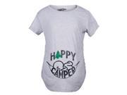 Maternity Happy Camper Funny Camping Baby Bump Pregnancy Announcement T shirt Grey M