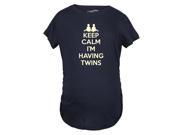 Maternity Keep Calm I m Having Twins T Shirt Cute Funny Pregnancy Announcement Tee Navy XL