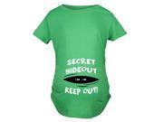 Maternity Secret Hideout Funny Ninja In Hiding Pregnancy Announcement T shirt Green XL