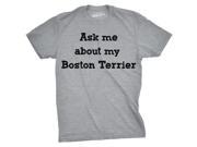 Youth Ask Me About My Boston Terrier Funny Dog Flip Up T shirt Grey XL