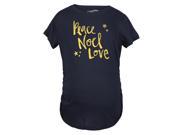 Maternity Peace Noel Love T Shirt Funny Shimmer Christmas Pregnancy Holiday Tee Navy M