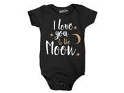 I Love You To The Moon Adorable Stars Baby Infant Creeper Bodysuit Black 12 18 Months