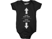 Food Enters Here Food Exits Here Funny Baby Creeper Bodysuit for Newborns Black 12 18 Months