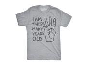 Youth I Am This Many Years Old Funny Hand 4 Year Old Kids Birthday T shirt Grey M