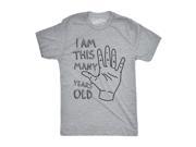 Youth I Am This Many Years Old Funny Hand 5 Year Old Kids Birthday T shirt Grey XL