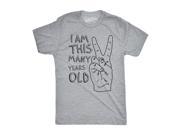 Youth I Am This Many Years Old Funny Hand 2 Year Old Kids Birthday T shirt Grey S