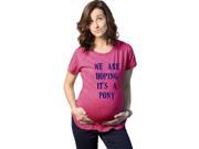UPC 633131000108 product image for Women's We're Hoping It's A Pony Maternity T Shirt Funny Pregnancy Tee (Heather  | upcitemdb.com