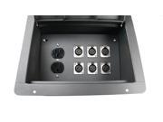 Elite Core Recessed Floor Pocket Stage Box With 6 XLR Female Connectors Duplex AC Outlet