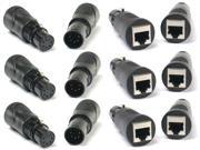 6 RJ45 Ethernet to 5 Pin XLR DMX Female Male Adapter Sets by VRL