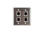 OSP Q 4 4E Quad Wall Plate with 4 Tactical Ethernet Pass Thru Connectors