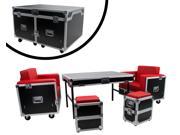 OSP ATA GR SET1 RED Green Room Furniture Set Black with Red Cushions