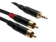 SuperFlex GOLD Y Patch Cable 2 RCA to 3.5mm Stereo 5 Length