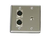 OSP Quad Wall Plate with 2 XLR and 1 1 4in