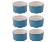 Harold Import 4 oz. Ceramic Souffle Dish Set Of 6 Blue