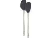 Tovolo Flex Core Stainless Steel Handled Mini Spatula Spoonula Set Charcoal