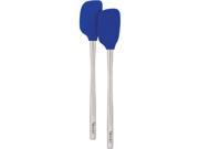 Tovolo Flex Core Stainless Steel Handled Mini Spatula Spoonula Set Stratus Blue
