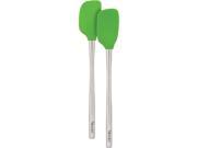 Tovolo Flex Core Stainless Steel Handled Mini Spatula Spoonula Set Spring Green