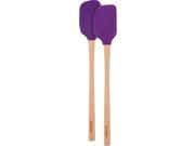 Tovolo Flex Core Wood Handled Silicone Mini Spatula Spoonula Set Vivd Violet
