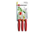 Wusthof Zest 3 Piece Peeling Paring Serrated Knife Set Red